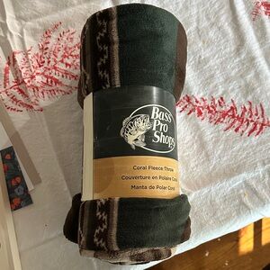 Bass Pro Shops Green and Brown Fleece Blanket